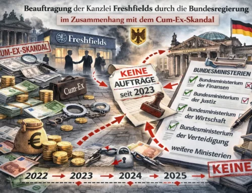 Beauftragung der Kanzlei Freshfields durch die Bundesregierung im Zusammenhang mit dem Cum-Ex-Skandal